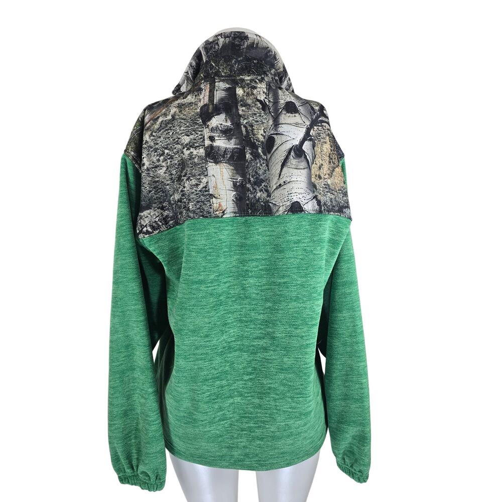Trail Crest Fleece Full Zip Heather Green Mossy Oak Design Women's Jacket L - Picture 3 of 4